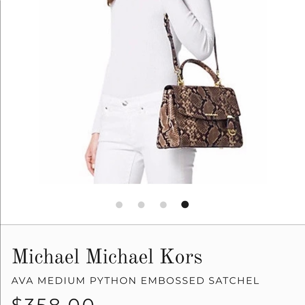 Nwot Michael Kors Ava Phyton Embossed Leather View 3